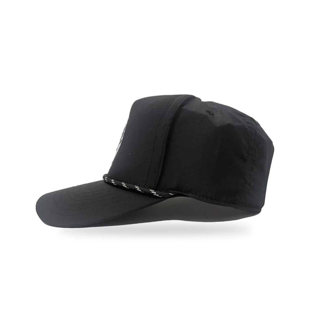 Irish Riviera Golf Rope Cap in The Dark Horse, black, side view
