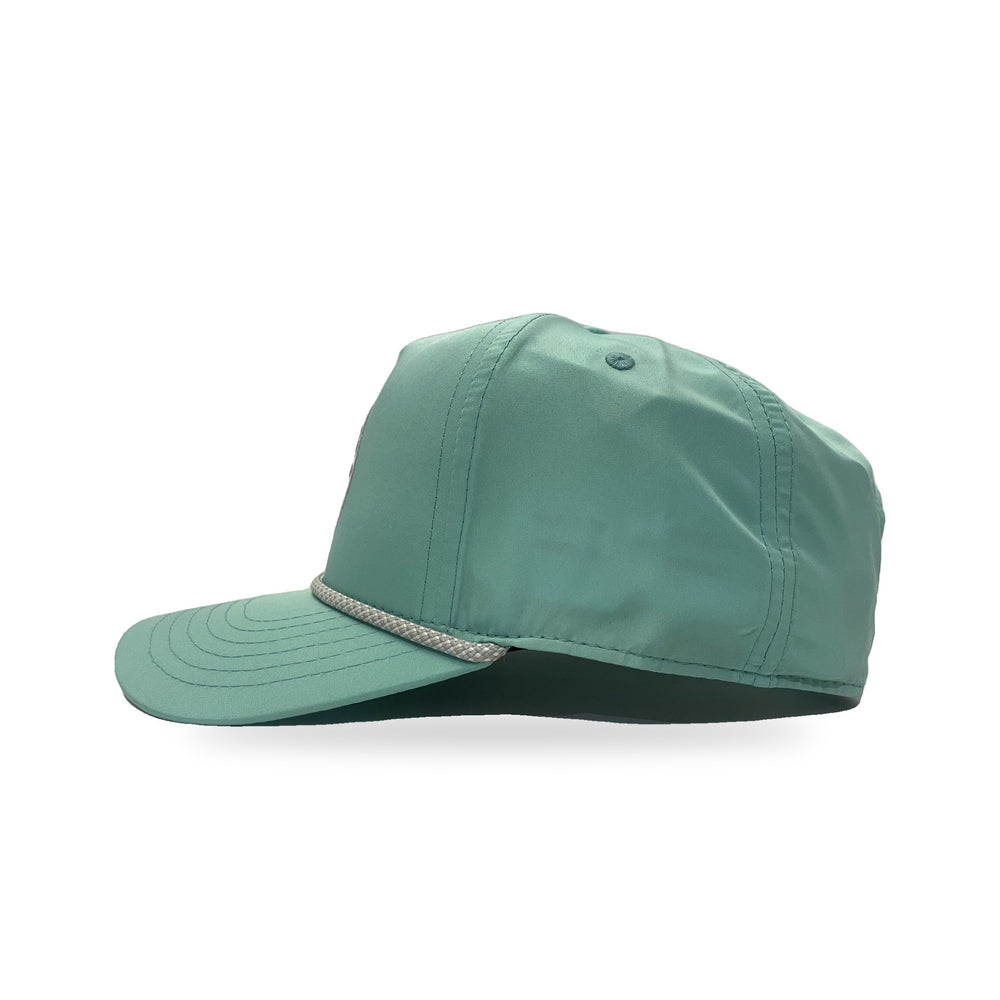 Irish Riviera Golf Rope Cap in The Sea Breeze, seafoam, side view